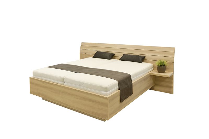 Schwebendes Bett Rielle 140x190 Eiche Schwarz