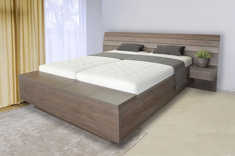 Schwebendes Bett Rielle B 100x200 Eiche Braun Links