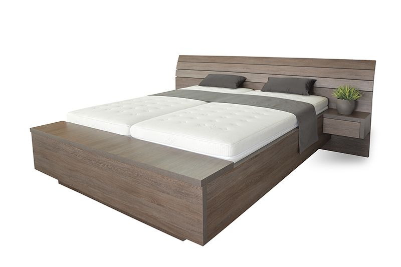 Schwebendes Doppelbett Rielle 180x200 Eiche Schwarz unter Hauptkategorie Mlux > Schlafen > Betten > Design Betten