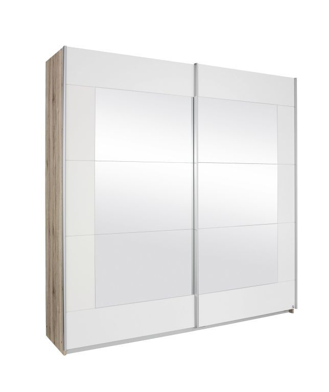 Schwebetrenschrank ALEGRO Breite 226 cm Eiche Sanremo hell - alpinweiss