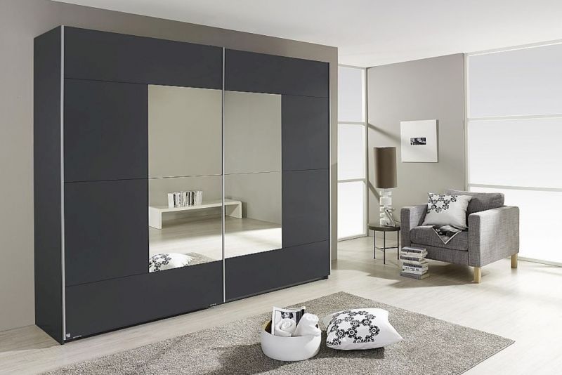 Schwebetrenschrank CRATO Breite 175 cm grau-metallic