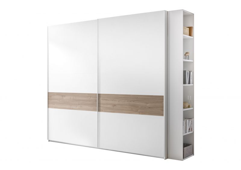 Schwebetrenschrank Weiss Nuss hell Luana Alpaca 275x248