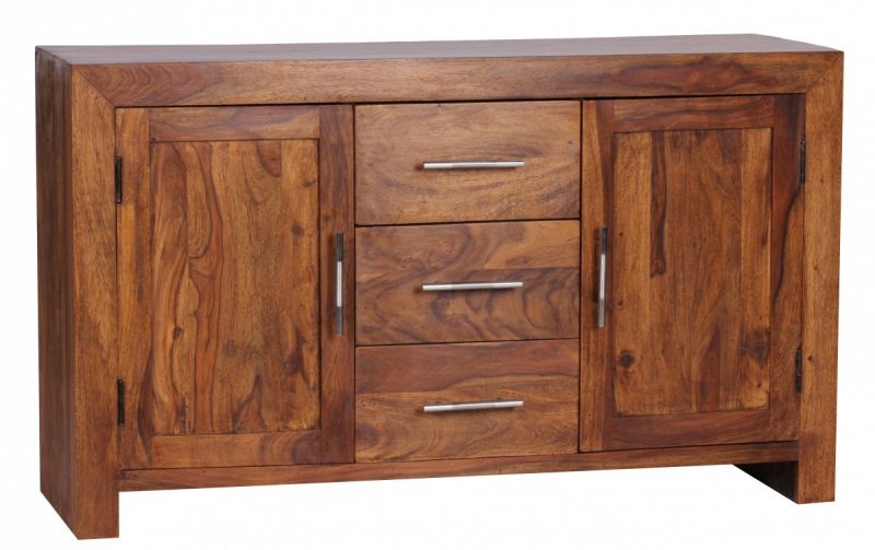 Sheesham Massiv Sideboard 118-5 x 40 cm montiert - Massivholz