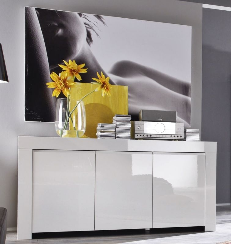 Sideboard Amali Hochglanz weiss 3-trg