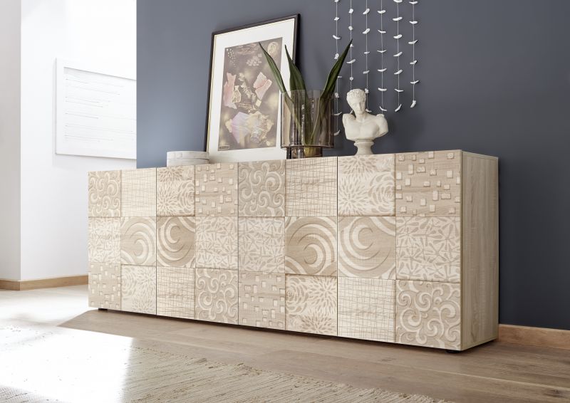 Sideboard Orim 4-trig Sonoma Eiche Optik