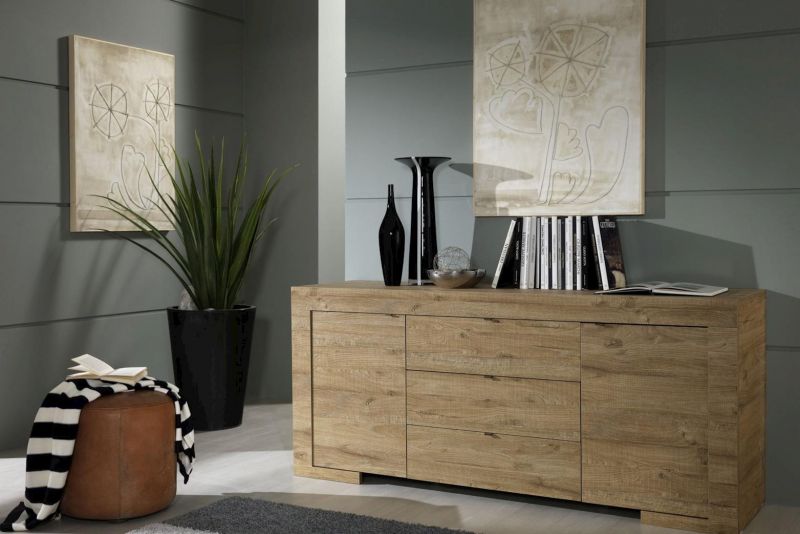 Sideboard Roma 2-trig in Eiche natur unter Hauptkategorie Mlux > Wohnen > Kommoden > Sideboards