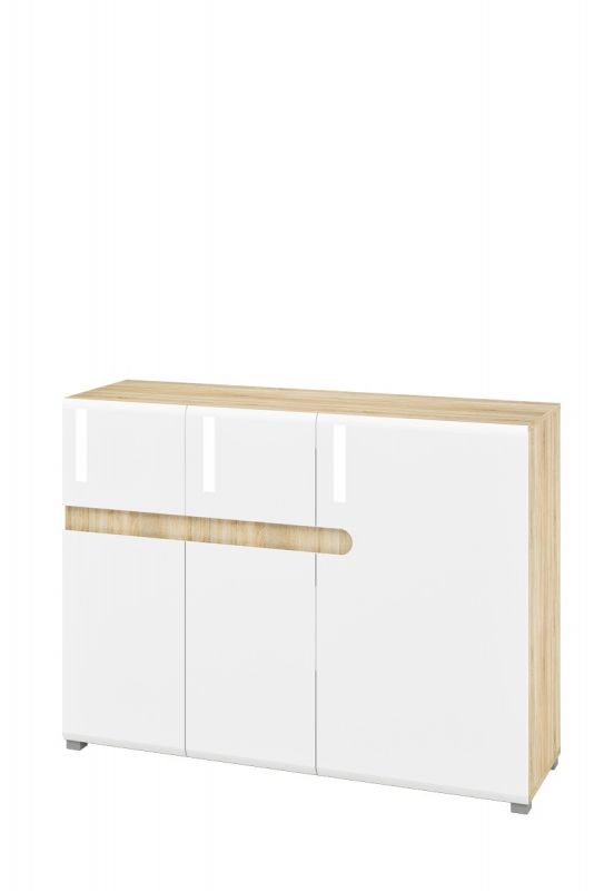 Sideboard Weiss mit Schubksten Leonardo 3-trig