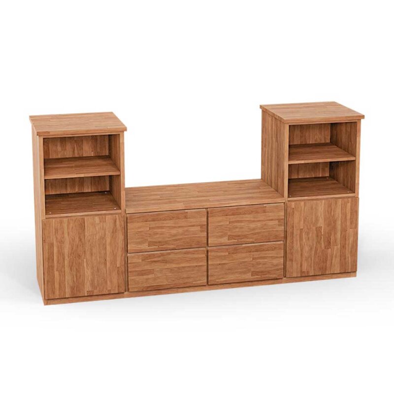 SQUARE Massivholz Regalwrfel-Set Aachen TV-Schrank - Kernbuche 40 cm