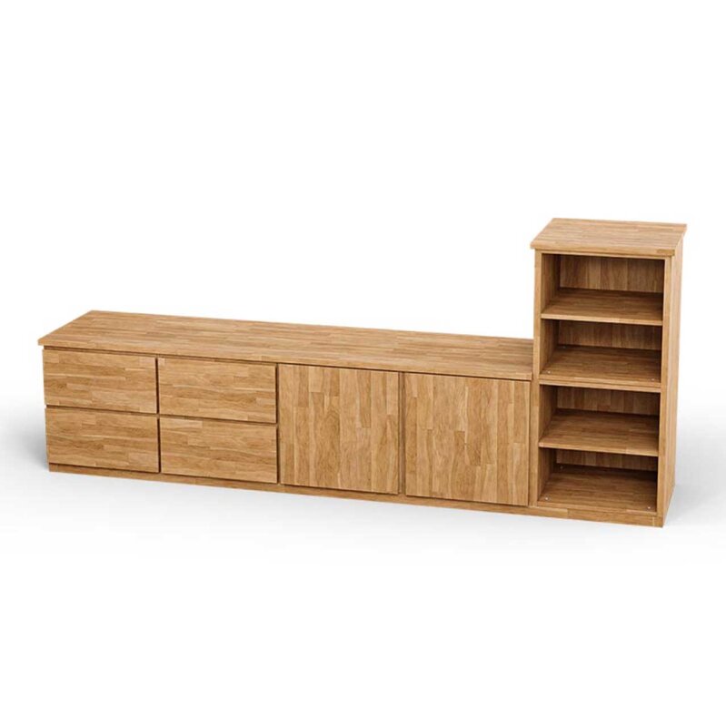 SQUARE Massivholz Regalwrfel-Set Aurora TV-Sideboard - Buche 32 cm Rechts-Anschlag