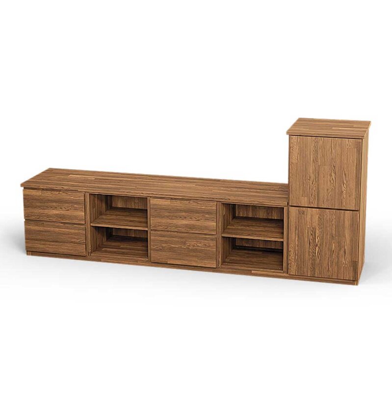 SQUARE Massivholz Regalwrfel-Set Aurora TV-Sideboard - Eiche 32 cm Rechts-Anschlag