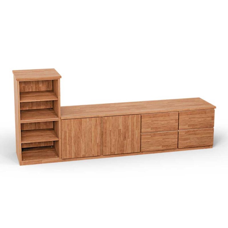 SQUARE Massivholz Regalwrfel-Set Aurora TV-Sideboard - Kernbuche 32 cm Links-Anschlag