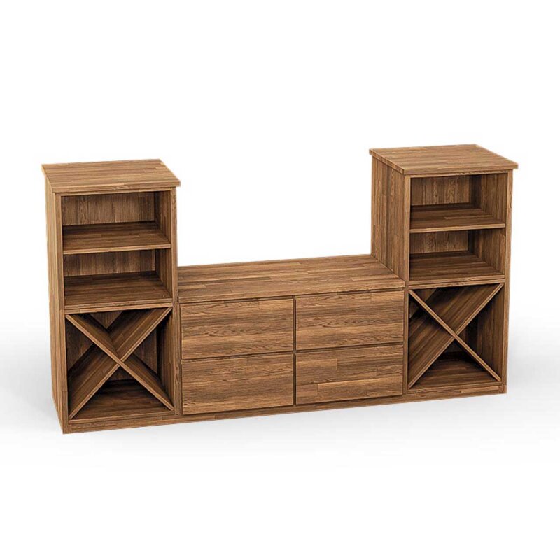 SQUARE Massivholz Regalwrfel-Set Bangkok TV-Schrank - Eiche 32 cm unter SQUARE Wrfelregal SETS > SQUARE Massivholz TV-Mbel