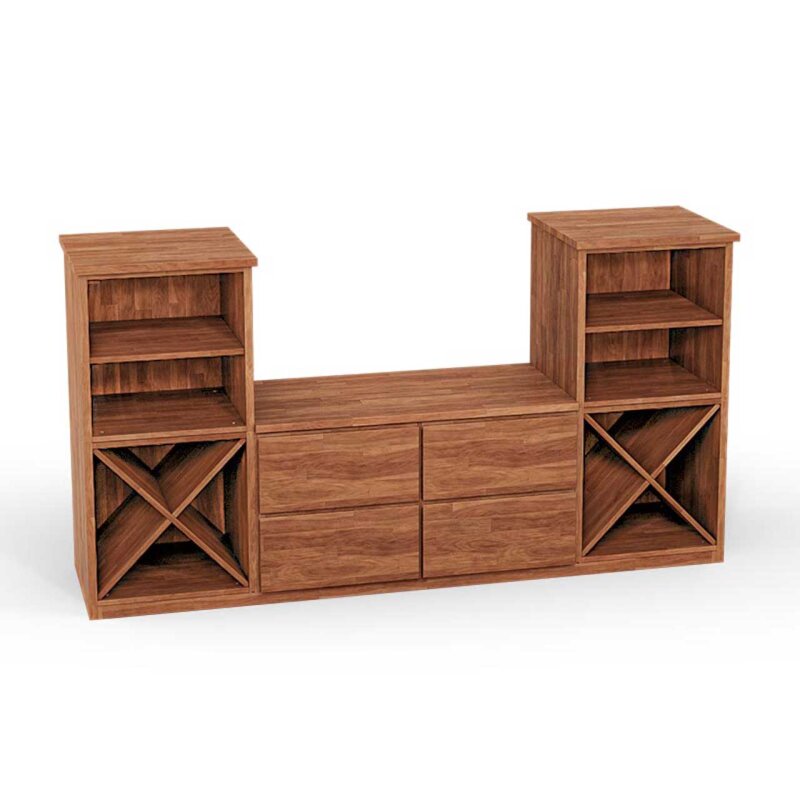 SQUARE Massivholz Regalwrfel-Set Bangkok TV-Schrank - Erle 32 cm