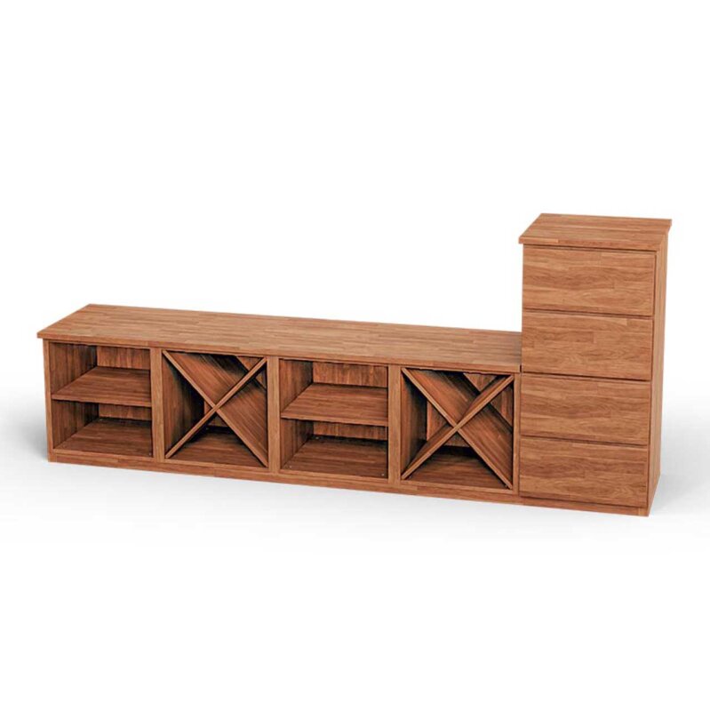 SQUARE Massivholz Regalwrfel-Set Budapest TV-Sideboard - Erle 32 cm Rechts-Anschlag