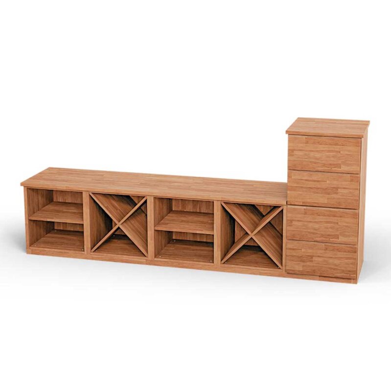 SQUARE Massivholz Regalwrfel-Set Budapest TV-Sideboard - Kernbuche 32 cm Rechts-Anschlag