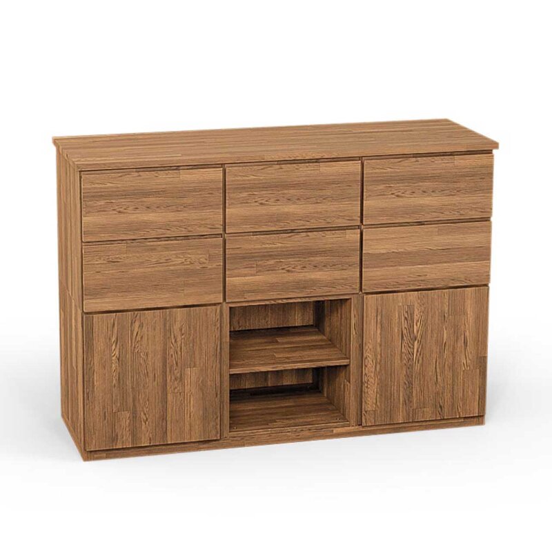 SQUARE Massivholz Regalwrfel-Set Davos Kommode - Eiche 40 cm