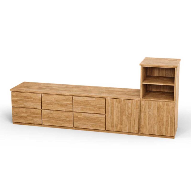 SQUARE Massivholz Regalwrfel-Set Dijon TV-Sideboard - Buche 32 cm Rechts-Anschlag