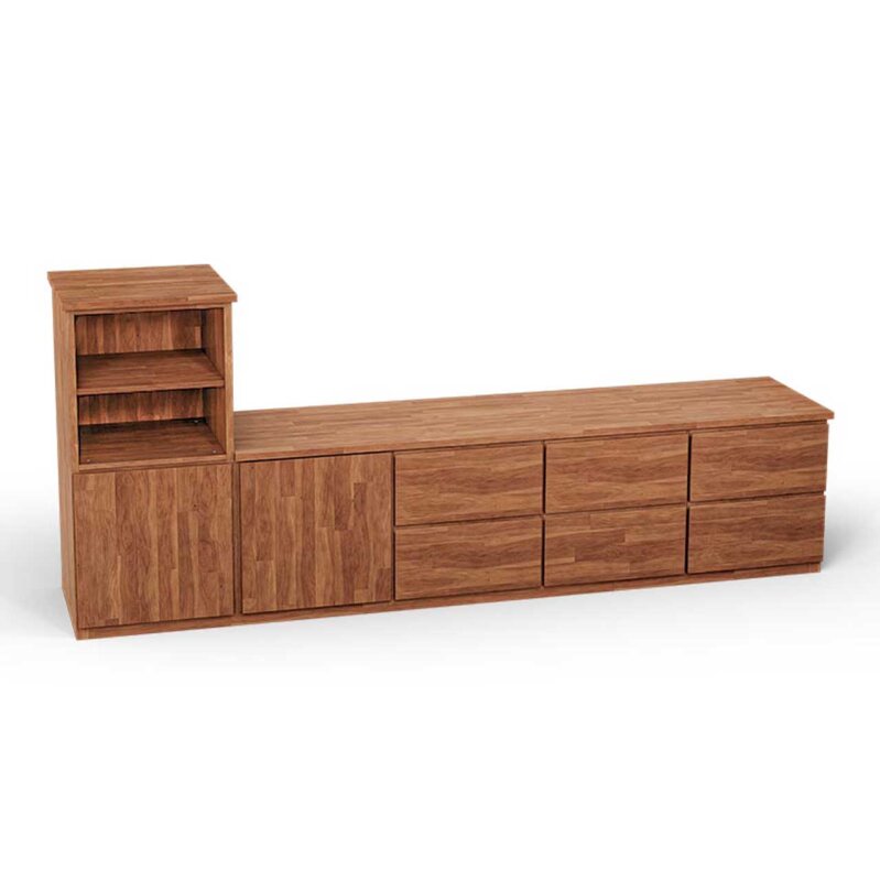 SQUARE Massivholz Regalwrfel-Set Dijon TV-Sideboard - Erle 32 cm Links-Anschlag