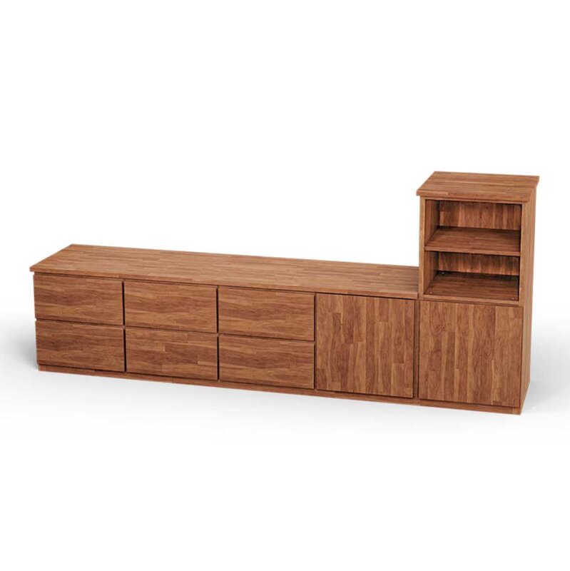 SQUARE Massivholz Regalwrfel-Set Dijon TV-Sideboard - Erle 32 cm Rechts-Anschlag