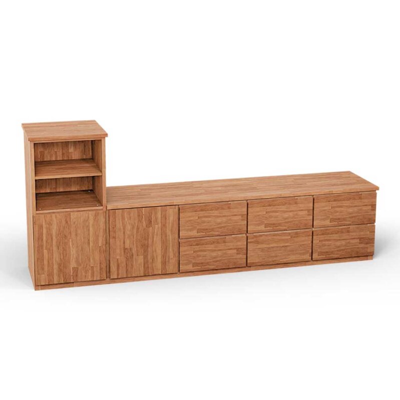 SQUARE Massivholz Regalwrfel-Set Dijon TV-Sideboard - Kernbuche 32 cm Links-Anschlag