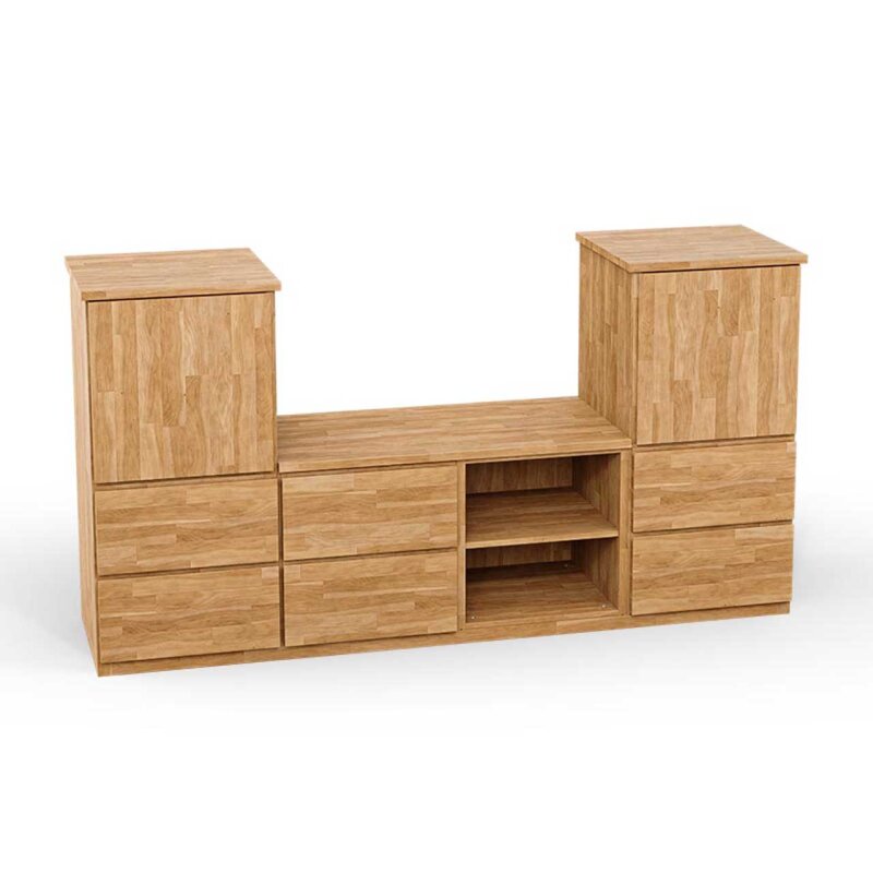 SQUARE Massivholz Regalwrfel-Set Dublin TV-Schrank - Buche 40 cm