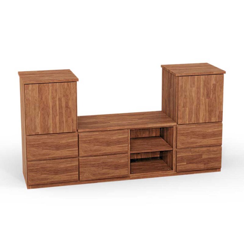 SQUARE Massivholz Regalwrfel-Set Dublin TV-Schrank - Erle 40 cm