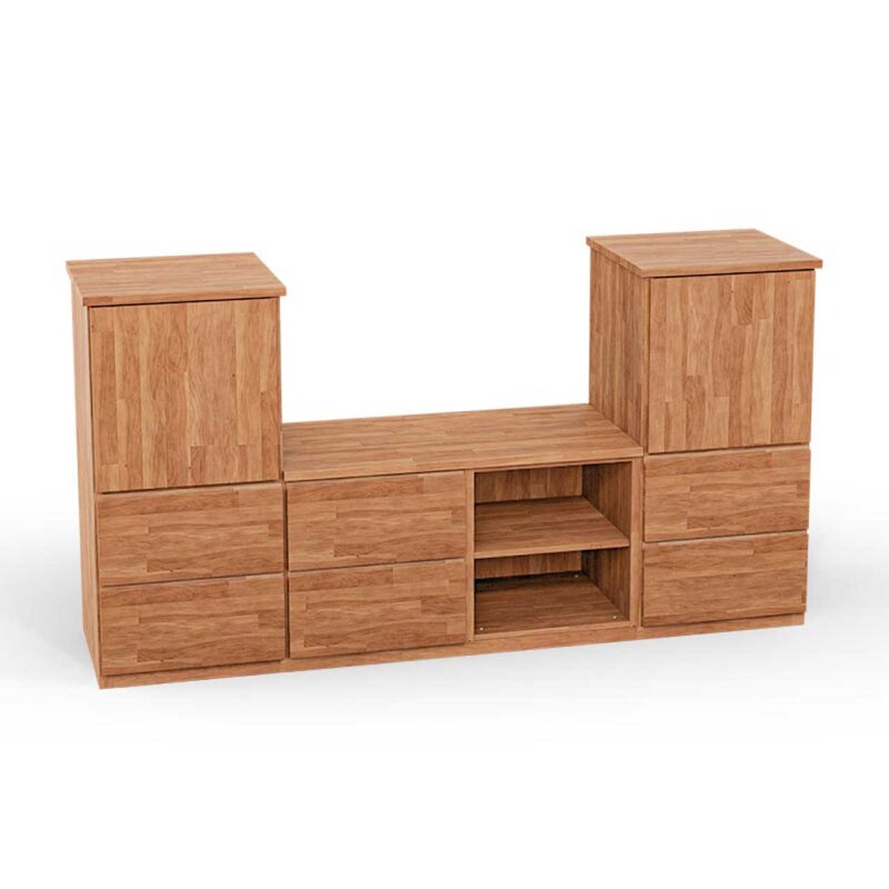 SQUARE Massivholz Regalwrfel-Set Dublin TV-Schrank - Kernbuche 40 cm