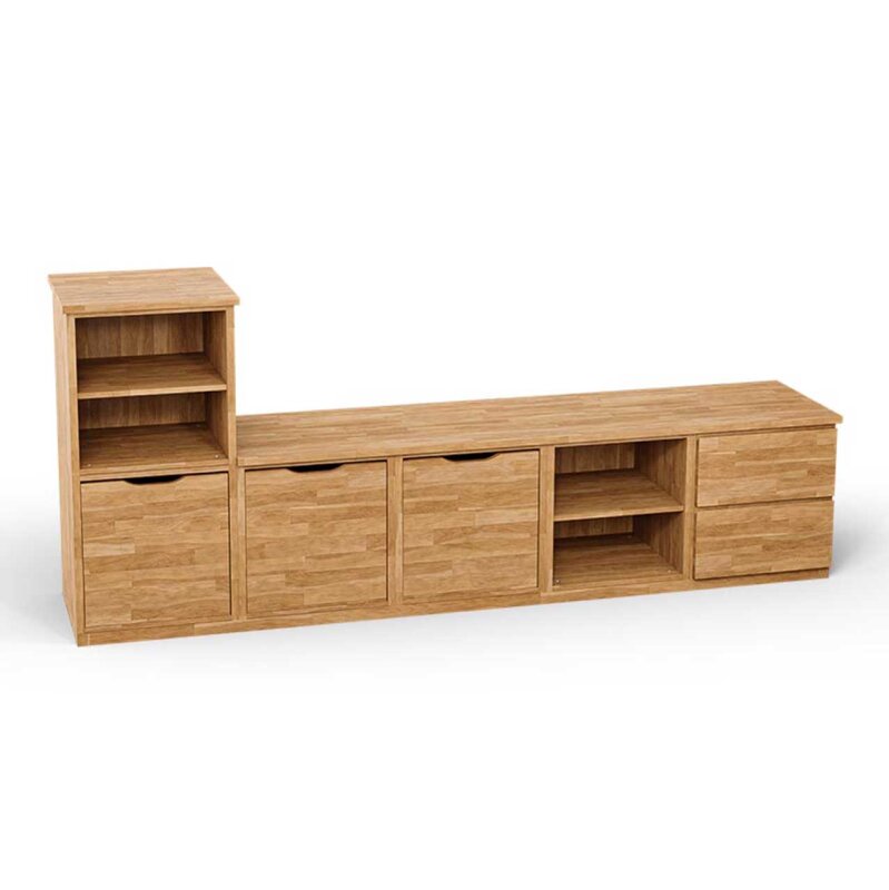 SQUARE Massivholz Regalwrfel-Set Gttingen TV-Sideboard - Buche 32 cm Links-Anschlag