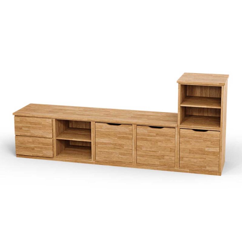 SQUARE Massivholz Regalwrfel-Set Gttingen TV-Sideboard - Buche 32 cm Rechts-Anschlag