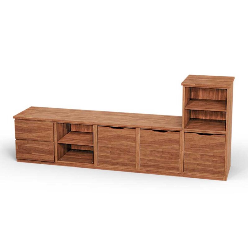 SQUARE Massivholz Regalwrfel-Set Gttingen TV-Sideboard - Erle 32 cm Rechts-Anschlag