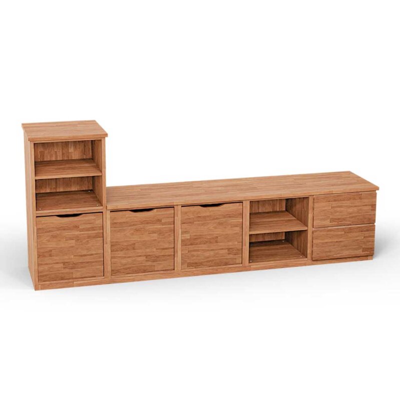 SQUARE Massivholz Regalwrfel-Set Gttingen TV-Sideboard - Kernbuche 32 cm Links-Anschlag