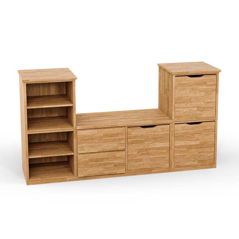 SQUARE Massivholz Regalwrfel-Set Graz TV-Schrank - Buche 32 cm