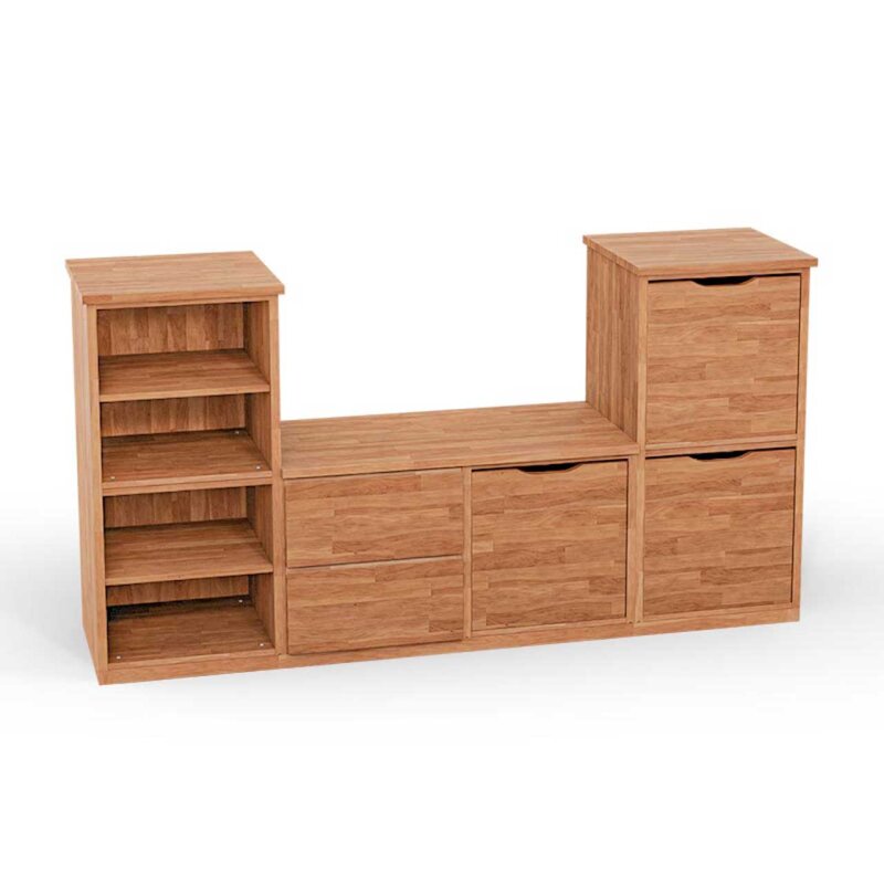 SQUARE Massivholz Regalwrfel-Set Graz TV-Schrank - Kernbuche 32 cm