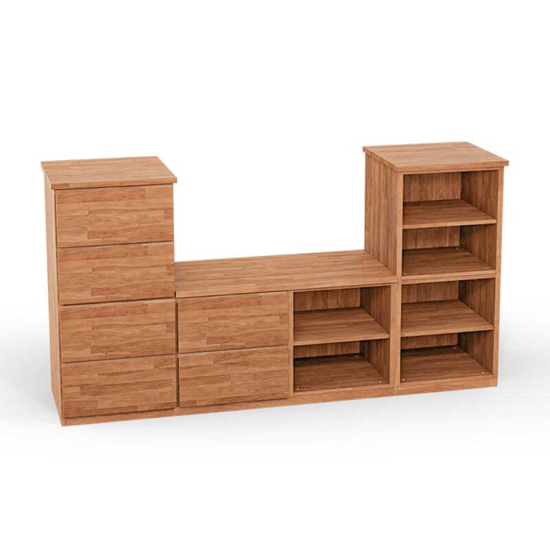 SQUARE Massivholz Regalwrfel-Set Konstanz TV-Schrank - Kernbuche 32 cm