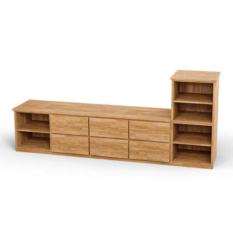 SQUARE Massivholz Regalwrfel-Set Kopenhagen TV-Sideboard - Buche 40 cm Rechts-Anschlag