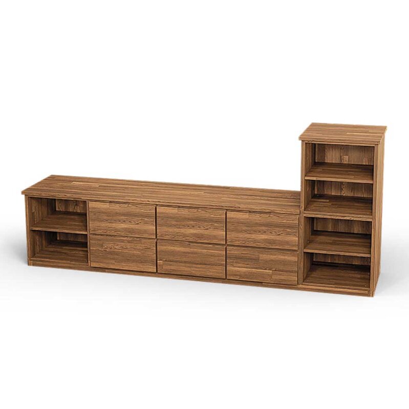 SQUARE Massivholz Regalwrfel-Set Kopenhagen TV-Sideboard - Eiche 40 cm Rechts-Anschlag