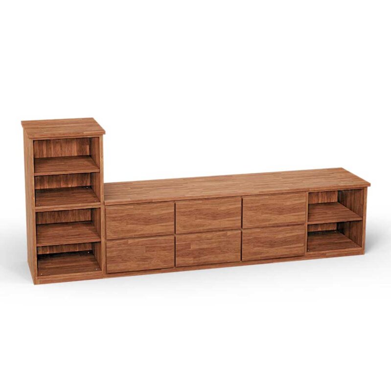 SQUARE Massivholz Regalwrfel-Set Kopenhagen TV-Sideboard - Erle 40 cm Links-Anschlag