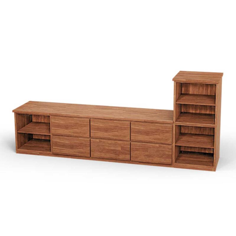 SQUARE Massivholz Regalwrfel-Set Kopenhagen TV-Sideboard - Erle 40 cm Rechts-Anschlag