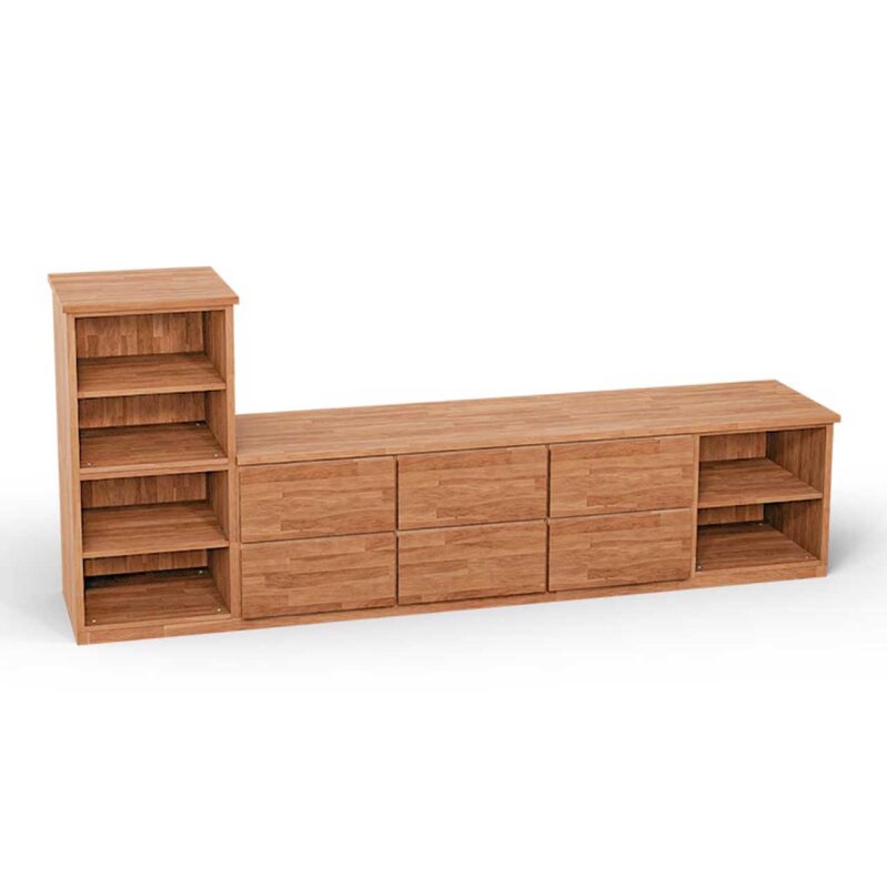 SQUARE Massivholz Regalwrfel-Set Kopenhagen TV-Sideboard - Kernbuche 32 cm Links-Anschlag