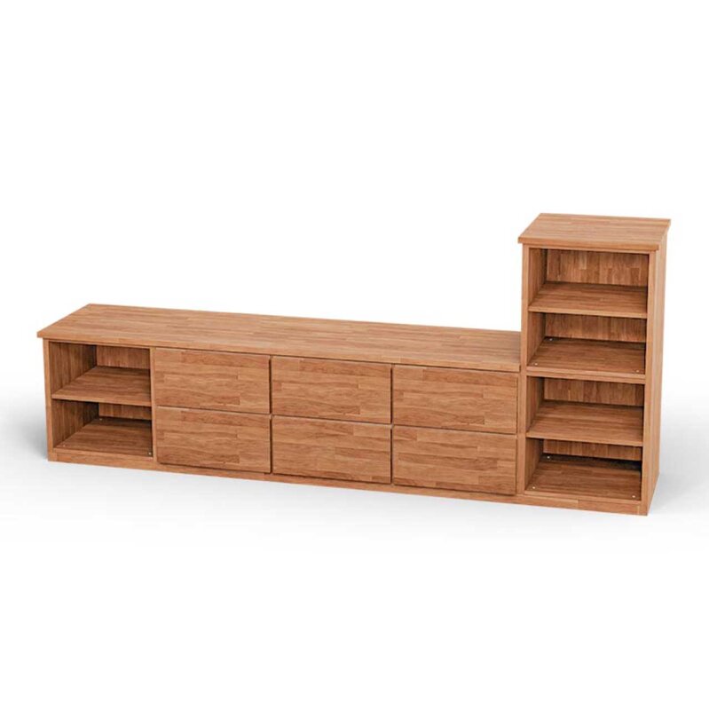 SQUARE Massivholz Regalwrfel-Set Kopenhagen TV-Sideboard - Kernbuche 32 cm Rechts-Anschlag