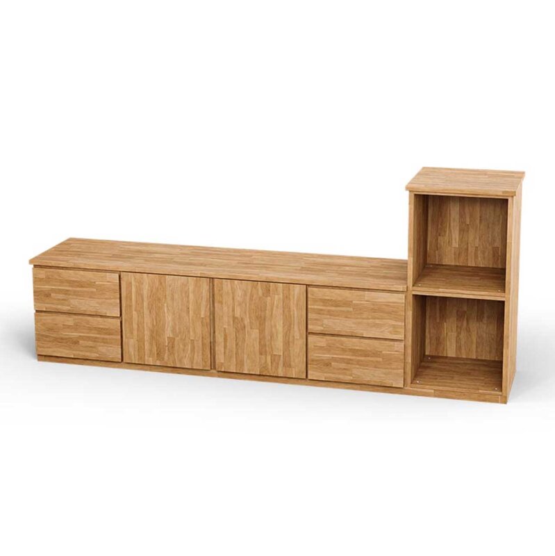 SQUARE Massivholz Regalwrfel-Set Liverpool TV-Sideboard - Buche 32 cm Rechts-Anschlag