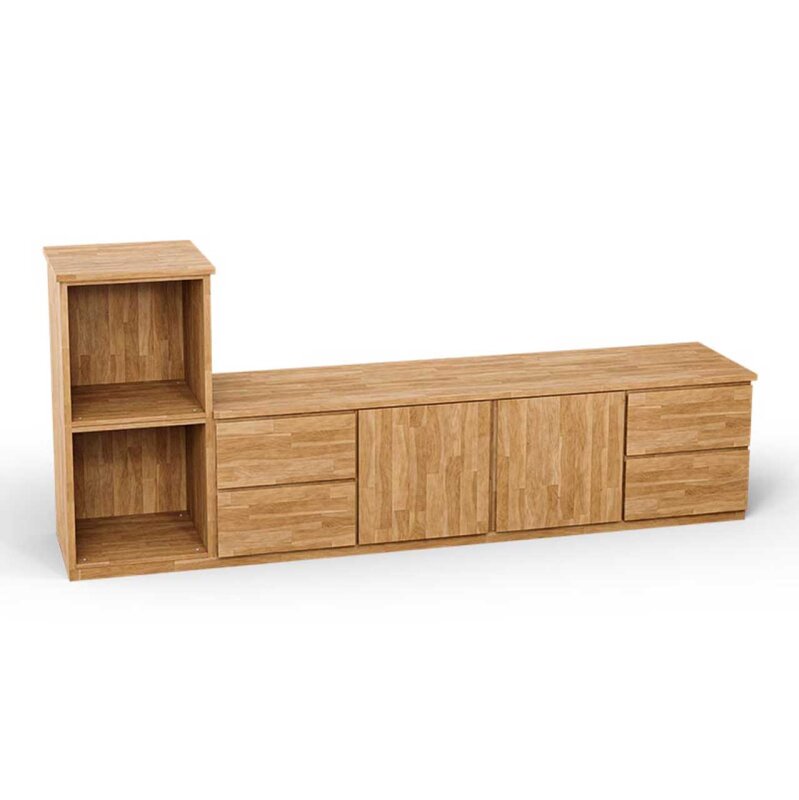 SQUARE Massivholz Regalwrfel-Set Liverpool TV-Sideboard - Buche 40 cm Links-Anschlag