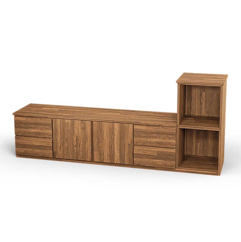 SQUARE Massivholz Regalwrfel-Set Liverpool TV-Sideboard - Eiche 32 cm Rechts-Anschlag unter SQUARE Wrfelregal SETS > SQUARE Massivholz TV-Mbel