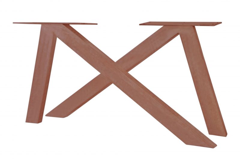 Tischgestell Cibus Asymmetrisch aus Eisen Antikbraun