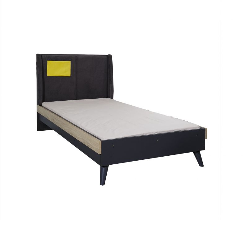 Titi Bett Dark Point modern Grau mit Tasche 120x200 cm