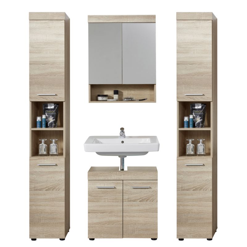 Trendream Badezimmer Set Runner 4-teilig Eiche Optik