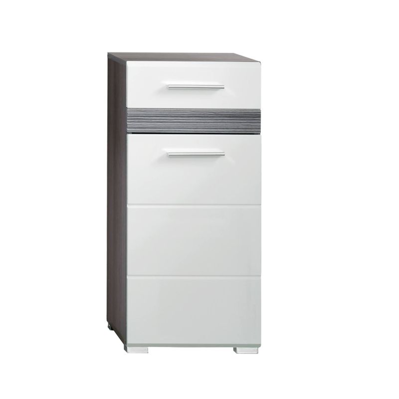 Trendteam Badschrank Set One 1-trig Rauchsilber Weiss