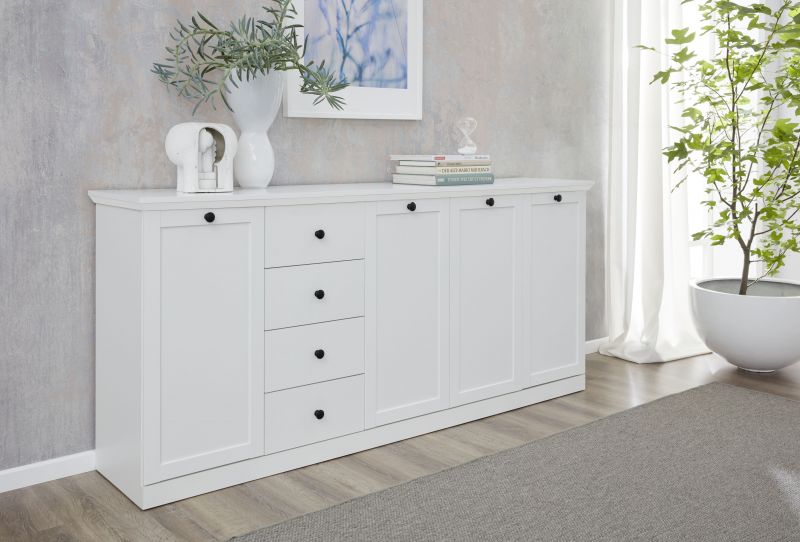 Trendteam Sideboard Baxter Weiss im Landhausstil