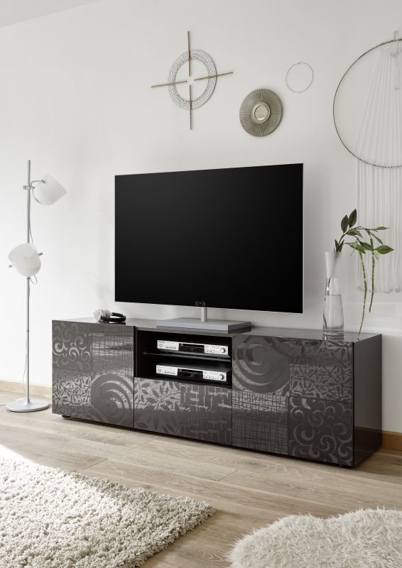 TV Lowboard mit Siebdruck Orim Anthrazit unter Hauptkategorie Mlux > Wohnen > Wohnen > TV Mbel Design