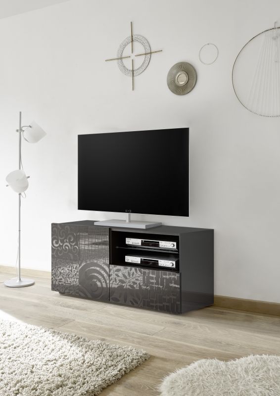 TV Schrank mit Siebdruck Orim Anthrazit